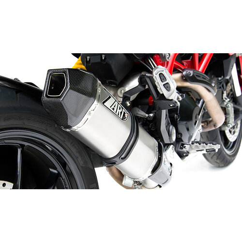 Zard PENTA-uitlaat Ducati Hypermotard 821, 13-, RVS, 2-1, slip on, E-gemarkeerd