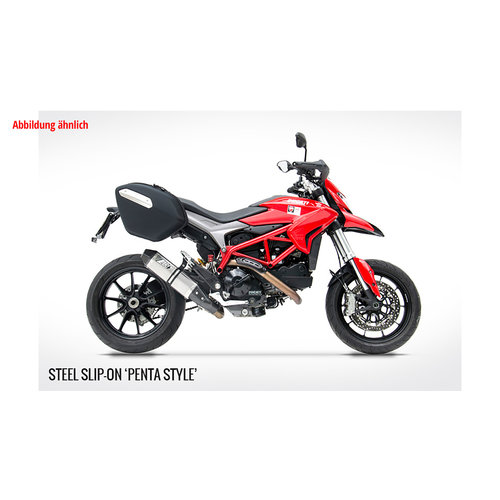 Zard PENTA-Exhaust  Ducati Hypermotard 821, 13-, Titan, 2-1, slip on, E-Marked