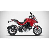 Pot d'échappement Ducati Multistrada 1260, 18-19, embout carbone + bouclier thermique, Titan, slip on