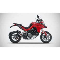Auspuff Ducati Multistrada 1260, 18-19, Carbon Endkappe + Hitzeschild, Titan, aufstecken