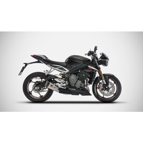 Zard Uitlaat Triumph Street Triple 765, 18-19, Carbon Eindkap + Hitteschild, Titan