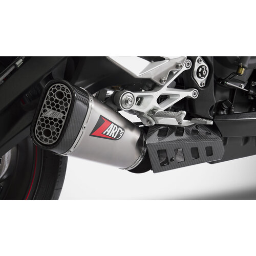 Zard Echappement Triumph Street Triple 765, 18-19, embout carbone + bouclier thermique, Titan