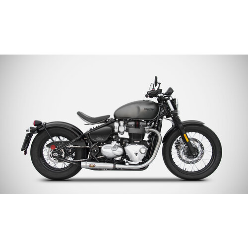 Triumph Bobber Short, Slip on 2-2, E-Markiert, Ceramic Black
