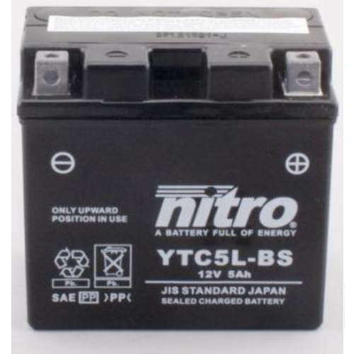 NITRO YTC5L-BS Super Sealed Battery
