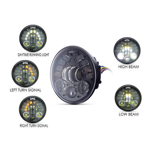 5,75" integrierter LED-Scheinwerfer + Blinker + Tagfahrlicht insert