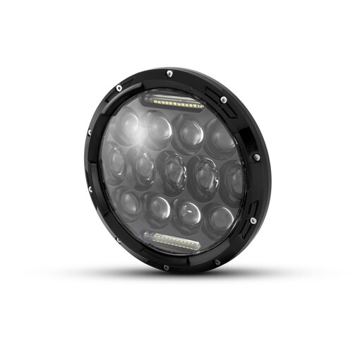 7" Black Multi Projector LED Headlight + DRL Insert - 75w