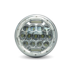 7" Chrome  Multi Projector LED Headlight + DRL Insert - 75w