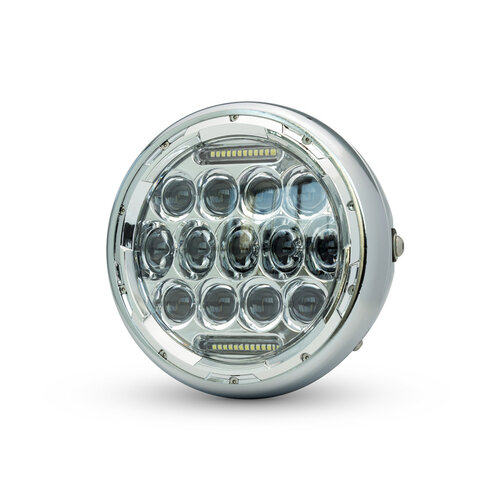 7" Chrom Multi-Projektor LED-Scheinwerfer + DRL-Einsatz - 75w