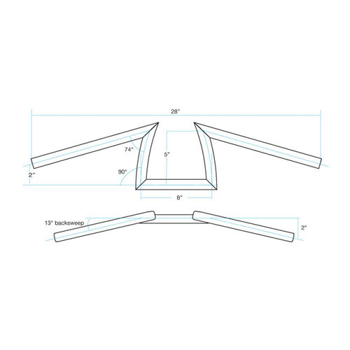 Biltwell "1" Manubrio Chumps "8" Omologato Rise-Tuv- (Scegli Colore)