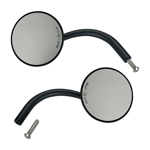 Biltwell Rétroviseurs Ronds Utilitaires Ece Approved-Black