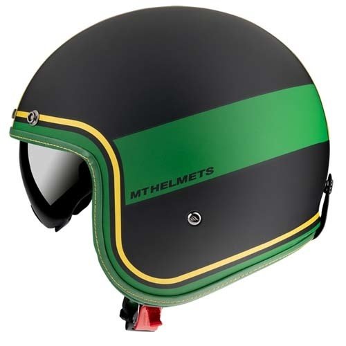 MT Helmets Helmet Le Mans II Sv Tant Black/Green/Gold-(Choose Size)