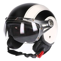Helm Soul Retro Leder - Zwart/Wit