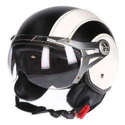 Helmet Soul Retro Leather - Black/White
