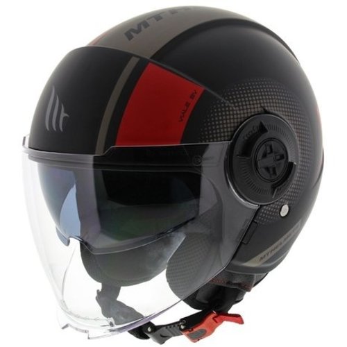 MT Helmets Casque Jet Viale Phantom SV Black/Mat Red-(Choose Size)