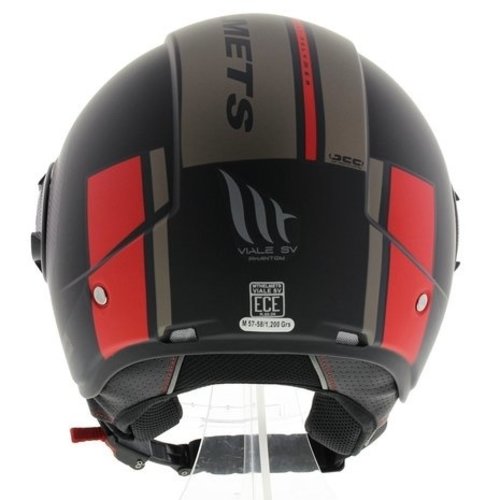 MT Helmets Helmet Jet Viale Phantom SV Black/Mat Red-(Choose Size)