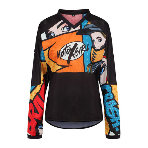 Motogirl Pop Art MX-Shirt - Zwart