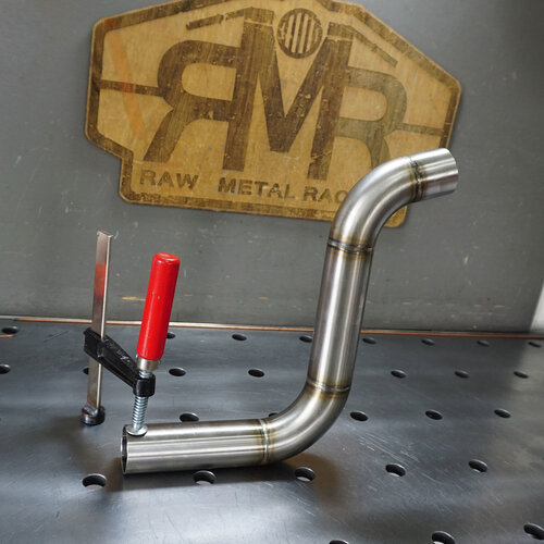 RMR BMW K75 Highmount linkpijp  (roestvrij staal)