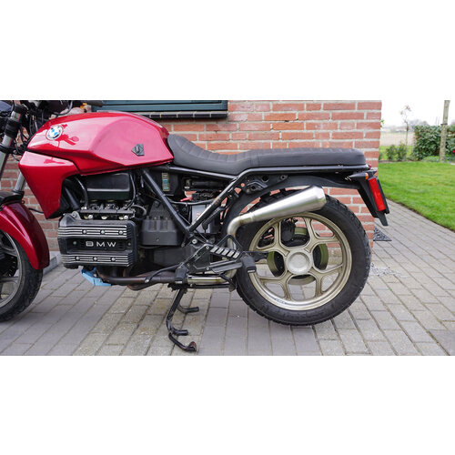 RMR BMW K75 Highmount linkpijp  (roestvrij staal)