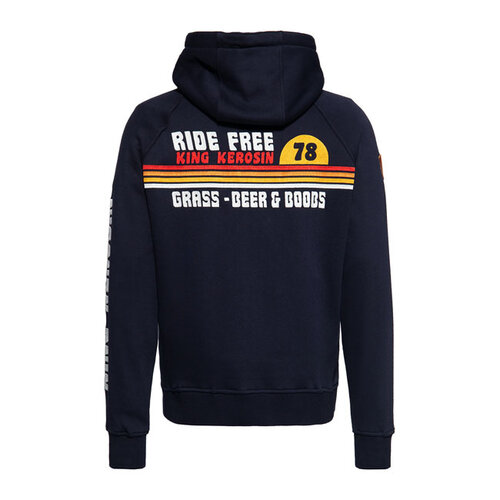King Kerosin Sweat à Capuche Ride Grass Adventure Gear - Bleu Foncé