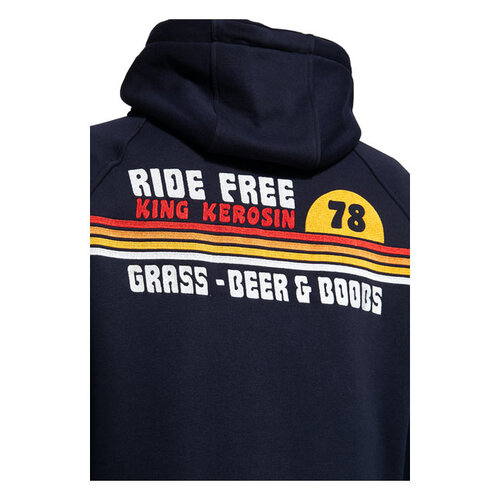 King Kerosin Ride Grass Adventure Gear Hoodie - Dark Blue