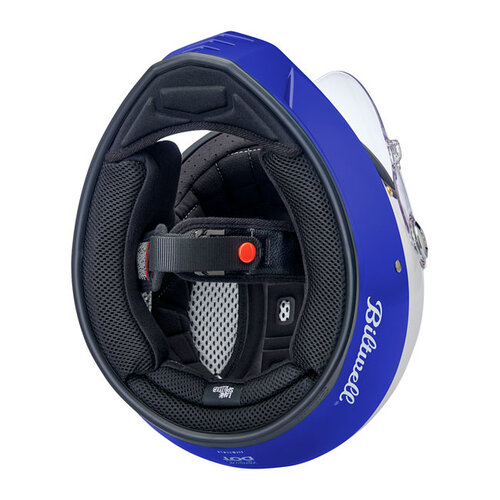 Biltwell Casco Splitter Podium Rojo - Brillo/Blanco/Azul