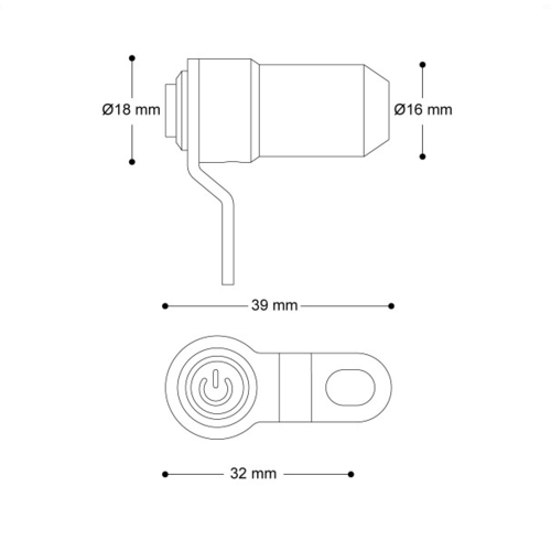 Barracuda Botón de Interruptor Impermeable de Faros Universales