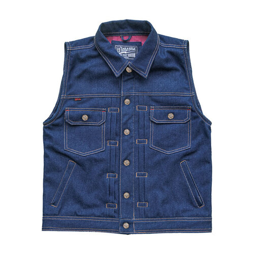 Denimvest met Rain-Splitter | Kies de Maat