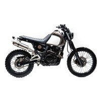 OVAL SATIN Exhaust 2in1 Slip-On with Round Ø 105mm for Honda NX 650 Dominator
