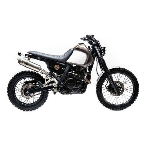 MASS OVAL SATIN  Exhaust 2in1 Slip-On with Round Ø 105mm for Honda NX 650 Dominator
