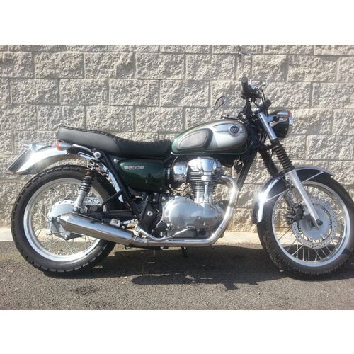 TROMB INOX Avec Système D'échappement Complet 2en1 pour Kawasaki W650 | (Choisir Une Option)