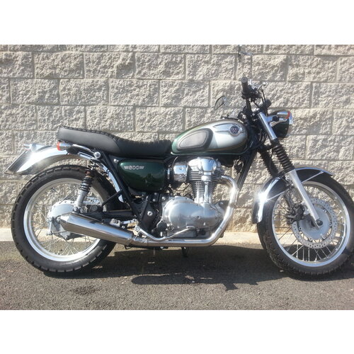 TROMB INOX Avec Système D'échappement Complet 2en1 pour Kawasaki W650 | (Choisir Une Option)