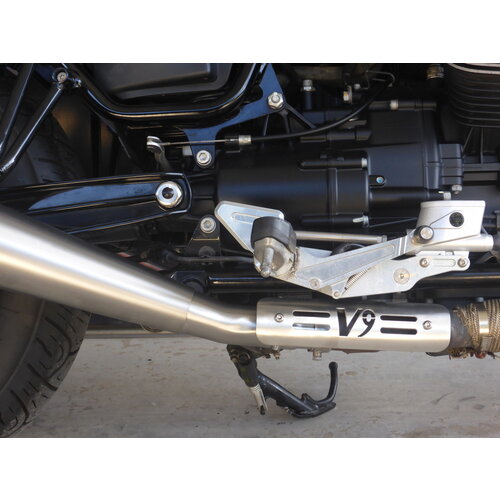 INOX Hot Rod Style (Slip-On) Pair Exhaust for Moto Guzzi BOBBER V9/ROAMER | (Choose Option)