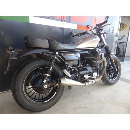 TROMB INOX RETRO (Slip-On) Par Escape para Moto Guzzi BOBBER V9/ROAMER | (Elegir Opción)