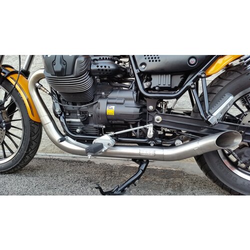 Hot Rod Catalytic Kit Completo 2in2 Auspuff für Moto Guzzi BOBBER V9/ROAMER | (Option Wählen)