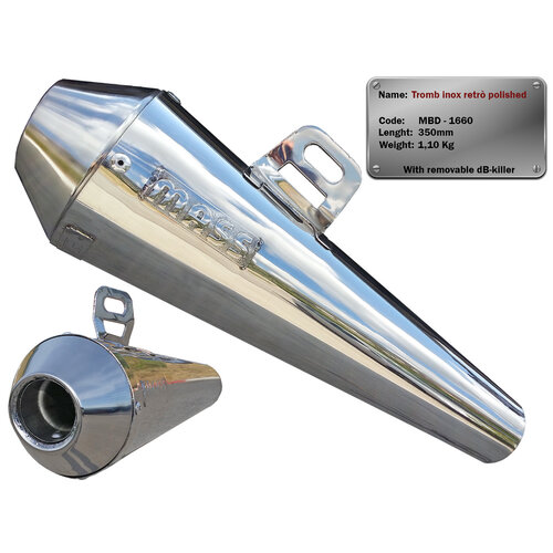 Escape TROMB INOX RETRO (Slip-On) para Royal Enfield Continental GT 500 | (Elegir Opción)