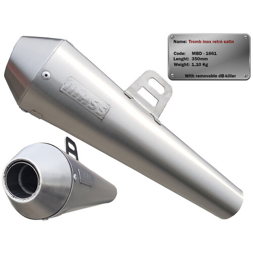 Scarico TROMB INOX RETRO (Slip-On) per Royal Enfield Continental GT 500 | (Scegli Opzione)
