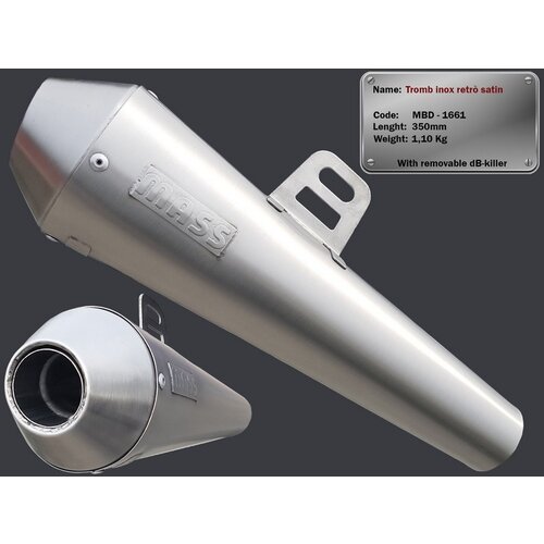 Scarico TROMB INOX RETRO (Slip-On) per Royal Enfield Classic 500 | (Scegli Opzione)