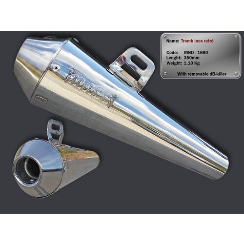 TROMB INOX RETRO (Slip-On) Auspuff für Royal Enfield Classic 500 | (Option Wählen)