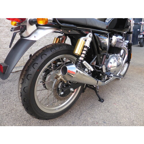 TROMB INOX RETRO Pareja (Slip-On) Escape para Royal Enfield Interceptor 650 | (Elegir Opción)