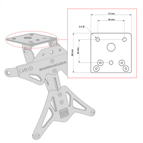 Soporte Universal para Matrícula | Negro, Anodizado