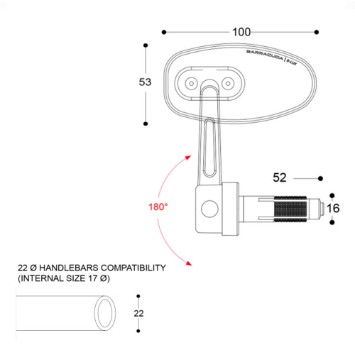 Rétroviseurs Universels SKIN-R BAR END B-LUX Montage sur Guidon