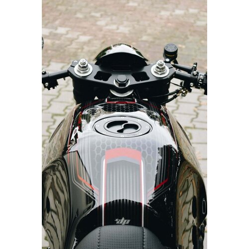 Dixerparts Tankdeckel Flugzeugdeckel Gasdeckel für BMW K75/K100/K1100 Cafe Racer Scrambler | Schwarz