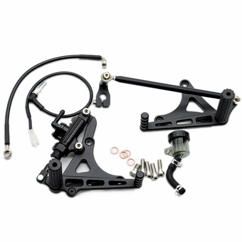Juegos Traseros Reposapiés Conductor Delantero para BMW K100/K75/K1100 Cafe Racer | Corto Negro