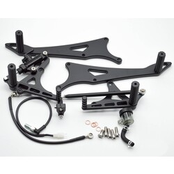 Juego de Reposapiés Delantero y Trasero DUAL para BMW K100/K75/K1100 Cafe Racer Scrambler | Negro