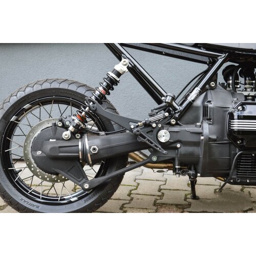 DUAL Voetsteunsets voor en Achter voor BMW K100/K75/K1100 Cafe Racer Scrambler | Zwart