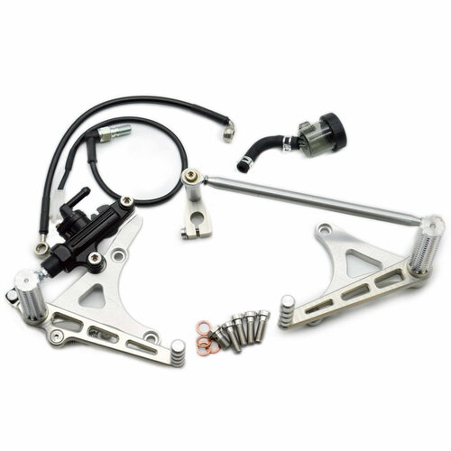 Rear Sets Driver’s Footrest Front for BMW K100/K75/K1100 Cafe Racer | Short, Silver