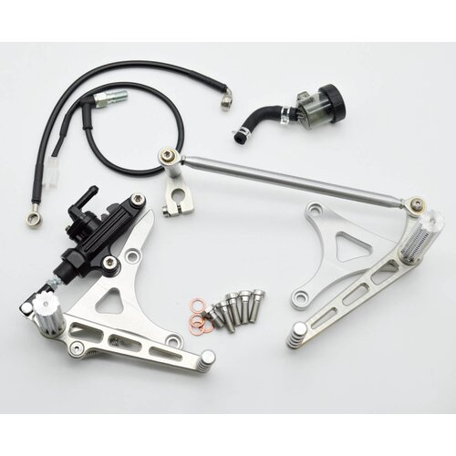 Juegos Traseros Reposapiés Conductor Delantero para BMW K100/K75/K1100 Cafe Racer | Corto, Plata