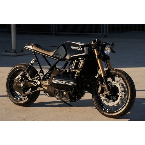 Ensembles Arrière Repose-Pieds Conducteur Avant pour BMW K100/K75/K1100 Cafe Racer | Court, Noir