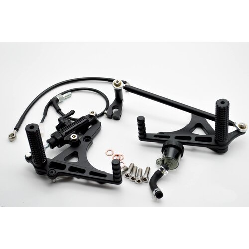 Pedane Pedane Pilota Anteriore per BMW K100/K75/K1100 Cafe Racer | Corto, Nero