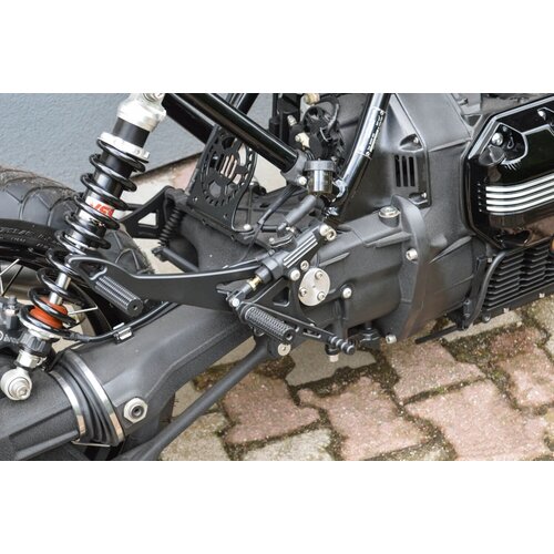 DUAL Voetsteunsets voor en Achter voor BMW K100/K75/K1100 Cafe Racer Scrambler | Zwart
